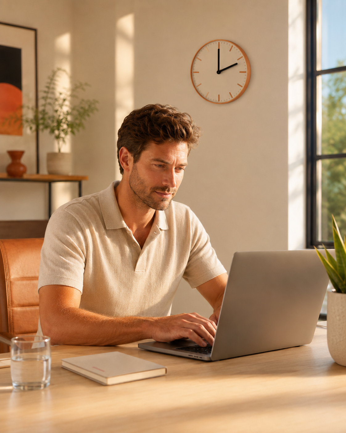 A clear desk with no coffee cup or energy drink can.